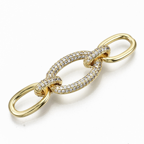 PandaHall Brass Micro Pave Clear Cubic Zirconia Links Connectors, Cadmium Free & Nickel Free & Lead Free, Oval, Real 16K Gold Plated, 45mm...
PandaHall Brass Micro Pave Clear Cubic Zirconia Links Connectors, Cadmium Free & Nickel Free & Lead Free, Oval, Real 16K Gold Plated, 45mm...