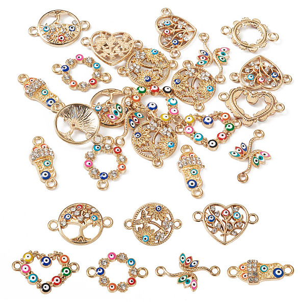 PandaHall 28Pcs 7 Styles Alloy Colorful Enamel Connector Charms, Evil Eye Links, Golden, with Crystal Rhinestone, Shoes & Dragonfly & Heart..., Clear
PandaHall 28Pcs 7 Styles Alloy Colorful Enamel Connector Charms, Evil Eye Links, Golden, with Crystal Rhinestone, Shoes & Dragonfly & Heart..., Clear