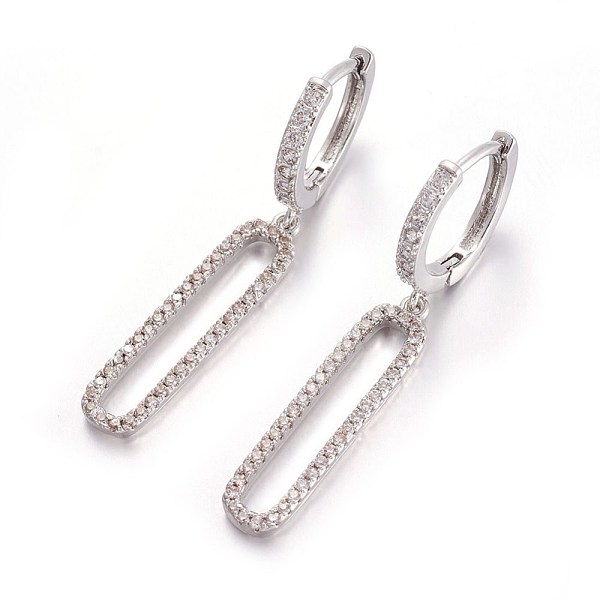 PandaHall Brass Leverback Earrings, with Cubic Zirconia, Oval, Clear, Platinum, 39mm, Pin: 1mm Cubic Zirconia Clear
PandaHall Brass Leverback Earrings, with Cubic Zirconia, Oval, Clear, Platinum, 39mm, Pin: 1mm Cubic Zirconia Clear
