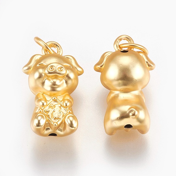 PandaHall Matte Brass Chinese Symbol Pendants, Long-Lasting Plated, Lucky Piggy with Chinese Character Fu , Real 18K Gold Plated...
PandaHall Matte Brass Chinese Symbol Pendants, Long-Lasting Plated, Lucky Piggy with Chinese Character Fu , Real 18K Gold Plated...