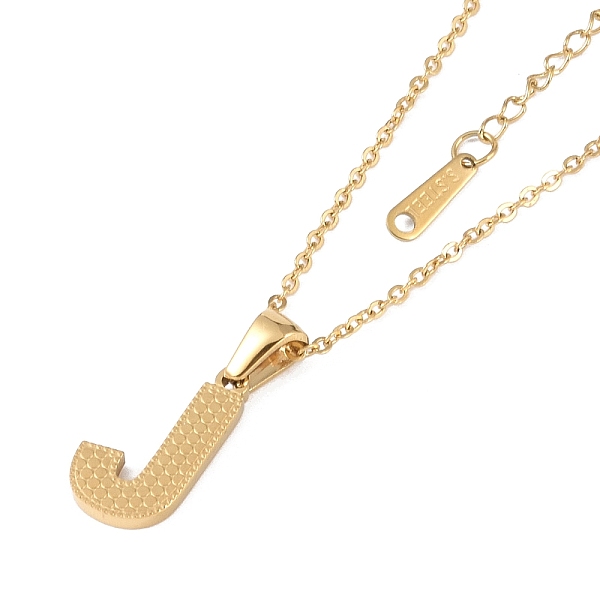 PandaHall Ion Plating(IP) Initial Letter 304 Stainless Steel Pendant Necklaces, Real 18K Gold Plated, Letter J, 15.87 inch(40.3cm), Pendant...
PandaHall Ion Plating(IP) Initial Letter 304 Stainless Steel Pendant Necklaces, Real 18K Gold Plated, Letter J, 15.87 inch(40.3cm), Pendant...