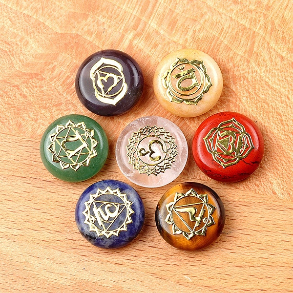 PandaHall Chakra Natural Gemstone Flat Round Stone, Pocket Palm Stone for Reiki Balancing, Home Display Decorations, 18mm, 7pcs/set Mixed...
PandaHall Chakra Natural Gemstone Flat Round Stone, Pocket Palm Stone for Reiki Balancing, Home Display Decorations, 18mm, 7pcs/set Mixed...