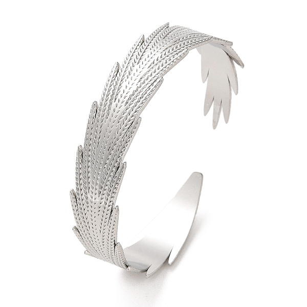 PandaHall 304 Stainless Steel Feather Cuff Bangles, Stainless Steel Color, Inner Diameter: 2-1/8 inch(5.3cm) 304 Stainless Steel Feather
PandaHall 304 Stainless Steel Feather Cuff Bangles, Stainless Steel Color, Inner Diameter: 2-1/8 inch(5.3cm) 304 Stainless Steel Feather