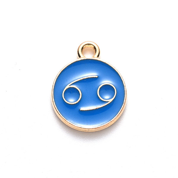 PandaHall Alloy Enamel Pendants, Cadmium Free & Lead Free, Flat Round with Constellation, Light Gold, Dodger Blue, Cancer, 15x12x2mm, Hole...
PandaHall Alloy Enamel Pendants, Cadmium Free & Lead Free, Flat Round with Constellation, Light Gold, Dodger Blue, Cancer, 15x12x2mm, Hole...