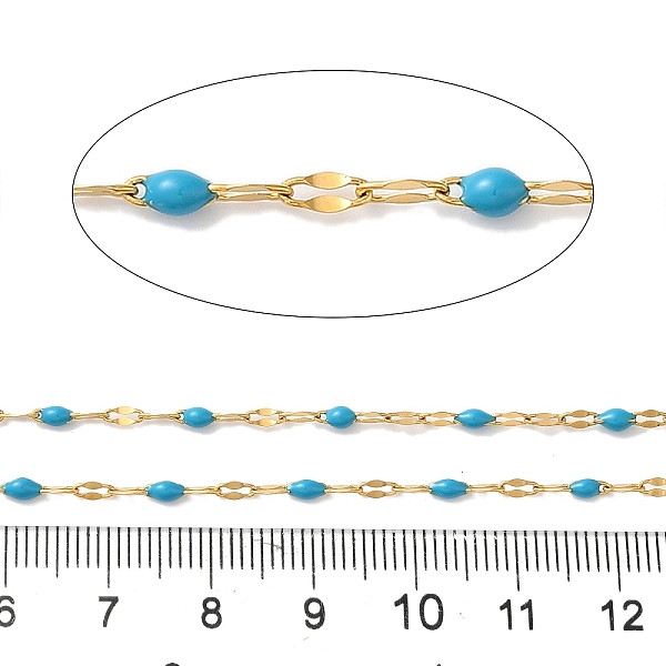 PandaHall Ion Plating(IP) 304 Stainless Steel Link Chains, with Spool, with Enamel, Soldered, Golden, Sky Blue, 4~10x2x0.4~2mm, about 32.8...
PandaHall Ion Plating(IP) 304 Stainless Steel Link Chains, with Spool, with Enamel, Soldered, Golden, Sky Blue, 4~10x2x0.4~2mm, about 32.8...