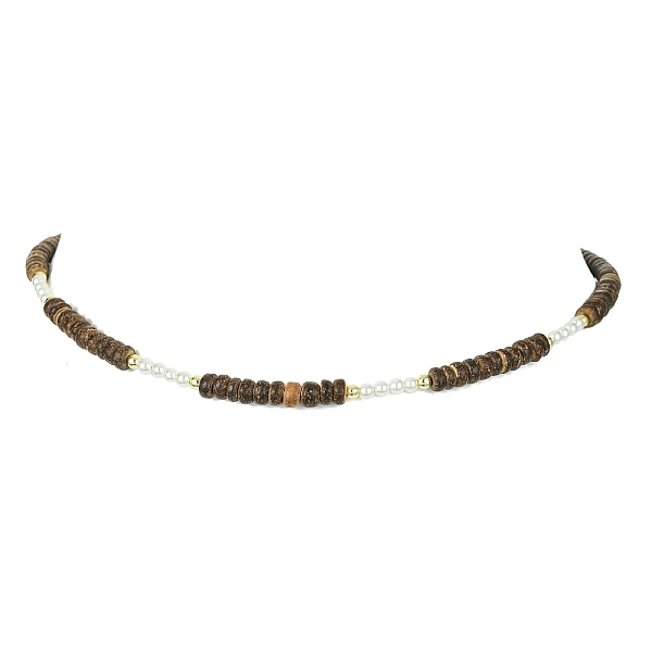 PandaHall Natural Shell & Pearl & Coconut Disc Beaded Necklaces, with Synthetic Hematite Beads, Coconut Brown, 13.98 inch(35.5cm) Shell Flat...
PandaHall Natural Shell & Pearl & Coconut Disc Beaded Necklaces, with Synthetic Hematite Beads, Coconut Brown, 13.98 inch(35.5cm) Shell Flat...