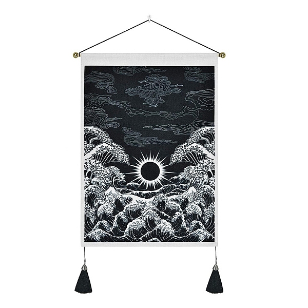 PandaHall Polyester Decorative Wall Tapestrys, for Home Decoration, with Wood Bar, Nulon Rope, Plastic Hook, Rectangle, Sun, 500x350mm..., Black
PandaHall Polyester Decorative Wall Tapestrys, for Home Decoration, with Wood Bar, Nulon Rope, Plastic Hook, Rectangle, Sun, 500x350mm..., Black