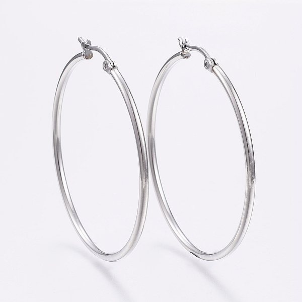 PandaHall 304 Stainless Steel Big Hoop Earrings, Hypoallergenic Earrings, Ring Shape, Stainless Steel Color, 12 Gauge, 49~51x2mm, Pin...
PandaHall 304 Stainless Steel Big Hoop Earrings, Hypoallergenic Earrings, Ring Shape, Stainless Steel Color, 12 Gauge, 49~51x2mm, Pin...