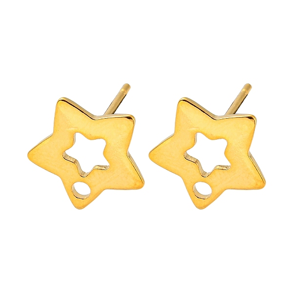 PandaHall Star Shape 201 Stainless Steel Stud Earrings Findings, with 304 Stainless Steel Pins & Hole, Golden, 11x11.5mm, Hole: 1.5mm, Pin...
PandaHall Star Shape 201 Stainless Steel Stud Earrings Findings, with 304 Stainless Steel Pins & Hole, Golden, 11x11.5mm, Hole: 1.5mm, Pin...