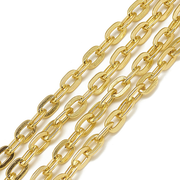 PandaHall Aluminum Cable Chains, Unwelded, Flat Oval, Gold, 8x5x1.4x1mm, about 100m/bag Aluminum Gold
PandaHall Aluminum Cable Chains, Unwelded, Flat Oval, Gold, 8x5x1.4x1mm, about 100m/bag Aluminum Gold