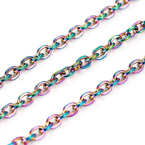 PandaHall Ion Plating(IP) 304 Stainless Steel Cable Chains, Soldered, with Spool, Flat Oval, Rainbow Color, 2x2x1mm, about 32.8 Feet...
PandaHall Ion Plating(IP) 304 Stainless Steel Cable Chains, Soldered, with Spool, Flat Oval, Rainbow Color, 2x2x1mm, about 32.8 Feet...