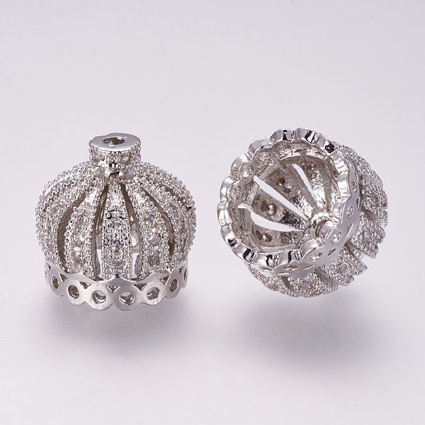 PandaHall Brass Micro Pave Cubic Zirconia Beads, Tassel Cap Bail, Crown, Hollow, Platinum, 12.5x13mm, Hole: 1.5mm Brass+Cubic Zirconia Crown
PandaHall Brass Micro Pave Cubic Zirconia Beads, Tassel Cap Bail, Crown, Hollow, Platinum, 12.5x13mm, Hole: 1.5mm Brass+Cubic Zirconia Crown