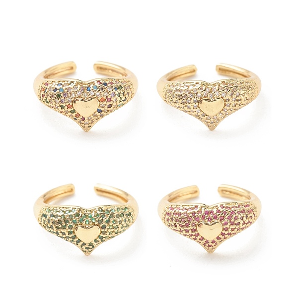 PandaHall Cubic Zirconia Heart Open Cuff Ring, Real 18K Gold Plated Brass Jewelry for Women, Cadmium Free & Lead Free, Mixed Color, US Size..., Multicolor
PandaHall Cubic Zirconia Heart Open Cuff Ring, Real 18K Gold Plated Brass Jewelry for Women, Cadmium Free & Lead Free, Mixed Color, US Size..., Multicolor