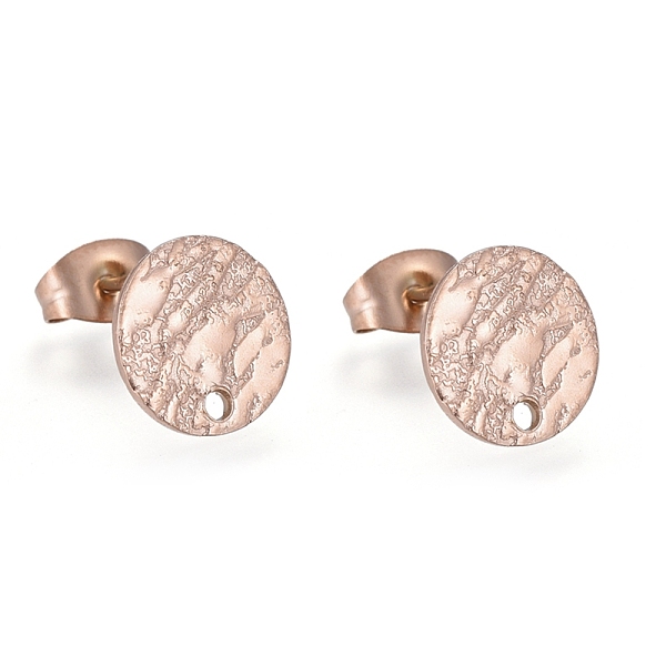 PandaHall Ion Plating(IP) 304 Stainless Steel Stud Earring Findings, with Ear Nuts/Earring Backs & Loop, Textured, Flat Round, Rose Gold...
PandaHall Ion Plating(IP) 304 Stainless Steel Stud Earring Findings, with Ear Nuts/Earring Backs & Loop, Textured, Flat Round, Rose Gold...
