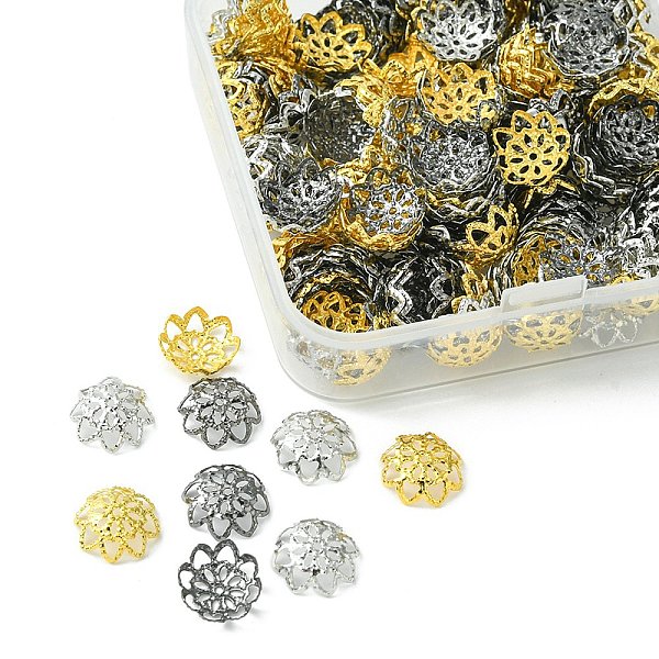 PandaHall 300Pcs 3 Colors Iron Fancy Bead Caps, Flower, Multi-Petal, Mixed Color, 10x4mm, Hole: 1mm, 100pcs/color Iron
PandaHall 300Pcs 3 Colors Iron Fancy Bead Caps, Flower, Multi-Petal, Mixed Color, 10x4mm, Hole: 1mm, 100pcs/color Iron