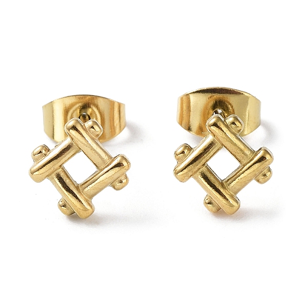 PandaHall 304 Stainless Steel Stud Earrings, Hollow Rhomhus, Real 18K Gold Plated, 7x7mm 304 Stainless Steel Rhombus
PandaHall 304 Stainless Steel Stud Earrings, Hollow Rhomhus, Real 18K Gold Plated, 7x7mm 304 Stainless Steel Rhombus