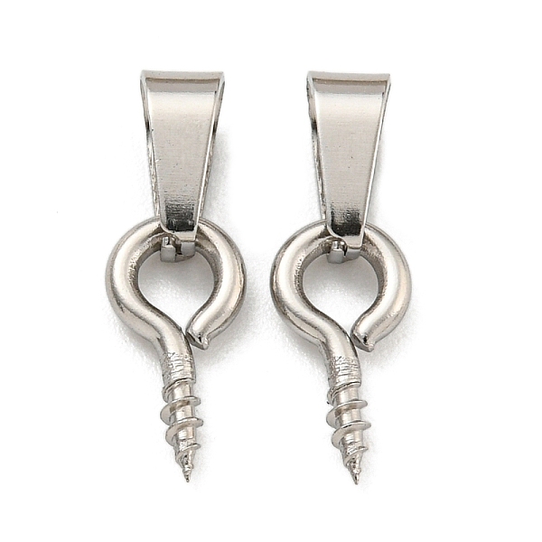 PandaHall 304 Stainless Steel Screw Eye Pin Peg Bails, with 201 Stainless Steel Snap On Bails, For Half Drilled Beads, Stainless Steel Color...
PandaHall 304 Stainless Steel Screw Eye Pin Peg Bails, with 201 Stainless Steel Snap On Bails, For Half Drilled Beads, Stainless Steel Color...