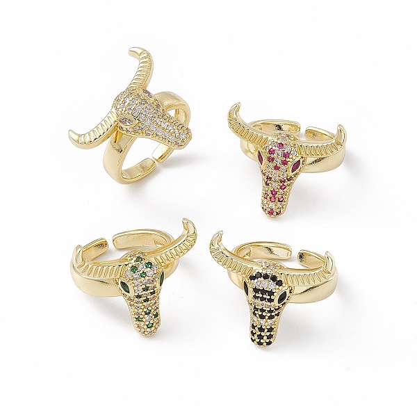 PandaHall Cubic Zirconia OX Head Open Cuff Ring, Real 18K Gold Plated Brass Jewelry for Women, Lead Free & Cadmium Free, Mixed Color, US..., Multicolor
PandaHall Cubic Zirconia OX Head Open Cuff Ring, Real 18K Gold Plated Brass Jewelry for Women, Lead Free & Cadmium Free, Mixed Color, US..., Multicolor