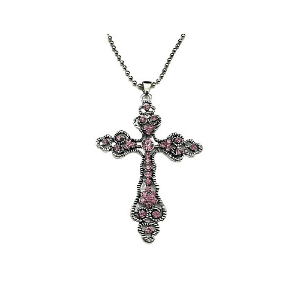 PandaHall Cross Zinc Alloy Pendant Necklace, with Rhinestone, Rose, 27.56 inch(70cm) Rhinestone Cross Yellow
PandaHall Cross Zinc Alloy Pendant Necklace, with Rhinestone, Rose, 27.56 inch(70cm) Rhinestone Cross Yellow