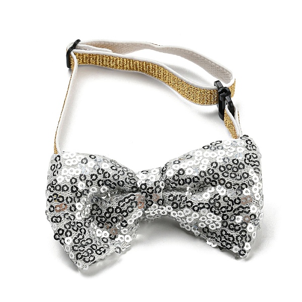 PandaHall Adjustable Cat Dog Bowknot Collars, Sequin/Paillette Beaded Pet's Bow Tie, Pet Bowknot Necktie, Silver, 190~350mm Cloth Silver
PandaHall Adjustable Cat Dog Bowknot Collars, Sequin/Paillette Beaded Pet's Bow Tie, Pet Bowknot Necktie, Silver, 190~350mm Cloth Silver