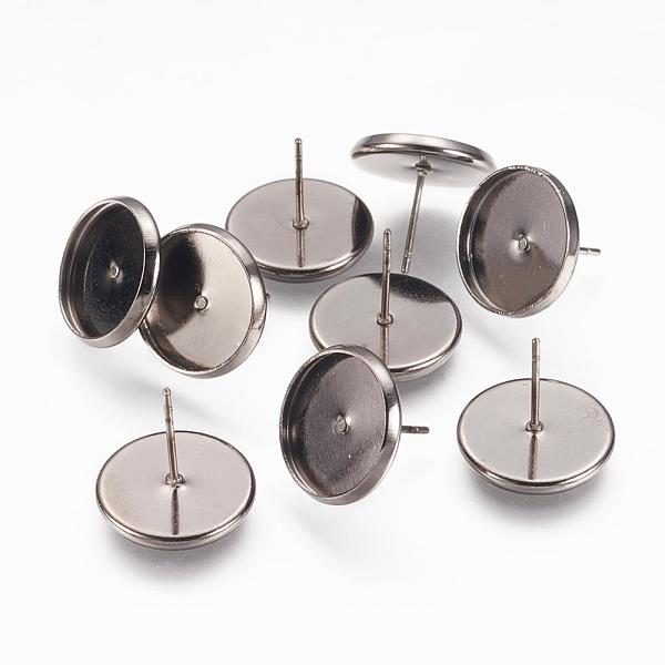 PandaHall Brass Ear Studs Settings, Gunmetal, Tray: 12mm, 12mm, Pin: 0.7mm Brass Others
PandaHall Brass Ear Studs Settings, Gunmetal, Tray: 12mm, 12mm, Pin: 0.7mm Brass Others