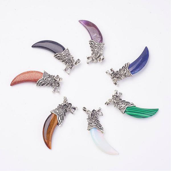 PandaHall Natural & Synthetic Mixed Stone Big Pendants, with Alloy Findings, Tusk Shape, Antique Silver, 58x19x9mm, Hole: 4x5mm Mixed Stone...
PandaHall Natural & Synthetic Mixed Stone Big Pendants, with Alloy Findings, Tusk Shape, Antique Silver, 58x19x9mm, Hole: 4x5mm Mixed Stone...