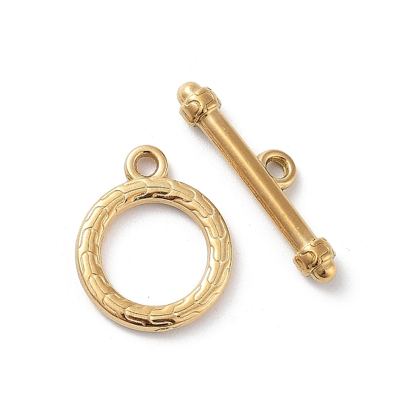 PandaHall Ion Plating(IP) 304 Stainless Steel Ring Toggle Clasps, Real 18K Gold Plated, 17x13.5x2mm, Hole: 1.6mm, Bar: 6x21.5x3.5mm, Hole...
PandaHall Ion Plating(IP) 304 Stainless Steel Ring Toggle Clasps, Real 18K Gold Plated, 17x13.5x2mm, Hole: 1.6mm, Bar: 6x21.5x3.5mm, Hole...