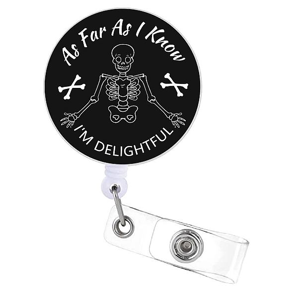 PandaHall Flat Round ABS Plastic Badge Reel, Retractable Badge Holder, Funny As Far As I Know I'm Delightful Alligator Clip, Skull Pattern...
PandaHall Flat Round ABS Plastic Badge Reel, Retractable Badge Holder, Funny As Far As I Know I'm Delightful Alligator Clip, Skull Pattern...