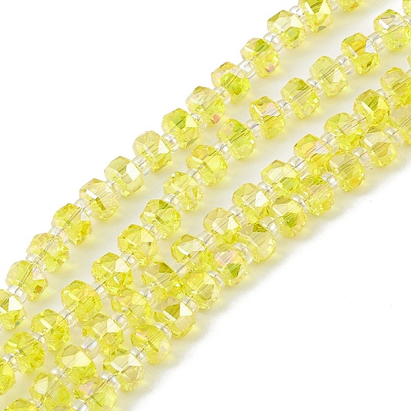 PandaHall Transparent Electroplate Glass Beads Strands, Faceted, Rondelle, AB Color Plated, Yellow, 5.5x3.5~4mm, Hole: 1mm, about...
PandaHall Transparent Electroplate Glass Beads Strands, Faceted, Rondelle, AB Color Plated, Yellow, 5.5x3.5~4mm, Hole: 1mm, about...