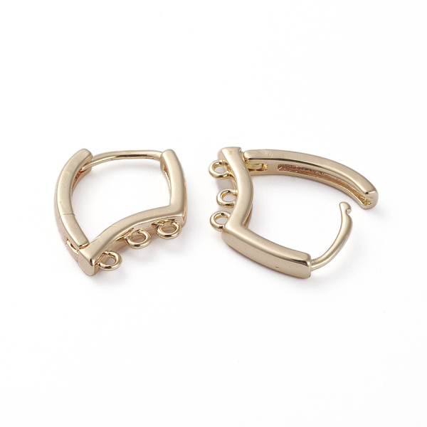 PandaHall Brass Huggie Hoop Earring Findings, with Horizontal Loop, Real 18K Gold Plated, 17x13x2.2mm, Hole: 1mm, Pin: 0.8mm Brass
PandaHall Brass Huggie Hoop Earring Findings, with Horizontal Loop, Real 18K Gold Plated, 17x13x2.2mm, Hole: 1mm, Pin: 0.8mm Brass