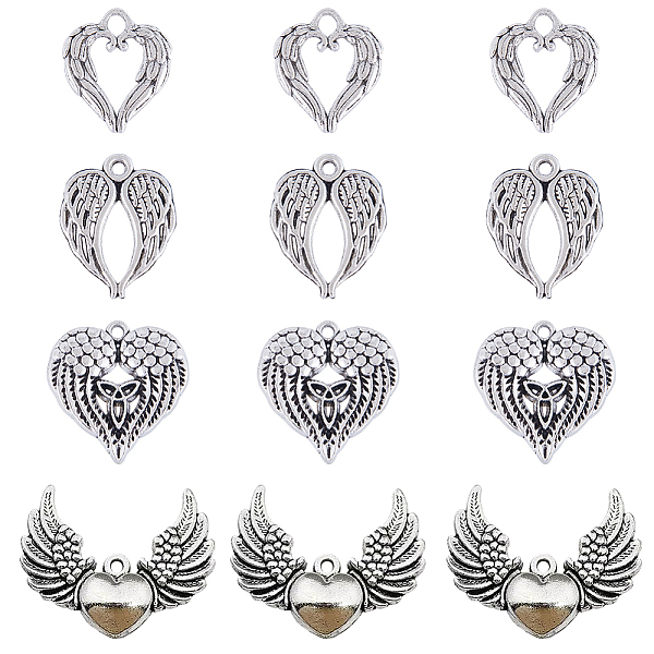PandaHall SUNNYCLUE 40pcs 4 styles Tibetan Style Alloy Pendants, Heart Wing Charm, Antique Silver, 9.5~28.5x10~36.5x1.5~5mm, Hole: 1.5~2.5mm...
PandaHall SUNNYCLUE 40pcs 4 styles Tibetan Style Alloy Pendants, Heart Wing Charm, Antique Silver, 9.5~28.5x10~36.5x1.5~5mm, Hole: 1.5~2.5mm...