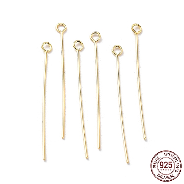 PandaHall 925 Sterling Silver Eye Pins, Golden, 24 Gauge, 25x2.5x0.5mm, Hole: 1.4mm Sterling Silver
PandaHall 925 Sterling Silver Eye Pins, Golden, 24 Gauge, 25x2.5x0.5mm, Hole: 1.4mm Sterling Silver