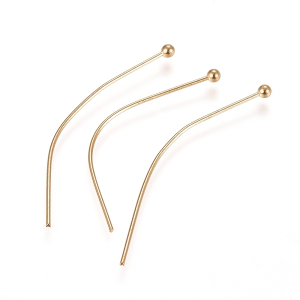 PandaHall 304 Stainless Steel Ball Head Pins, Real 24k Gold Plated, 35x0.6mm, 22 Gauge, Head: 1.8mm 304 Stainless Steel
PandaHall 304 Stainless Steel Ball Head Pins, Real 24k Gold Plated, 35x0.6mm, 22 Gauge, Head: 1.8mm 304 Stainless Steel