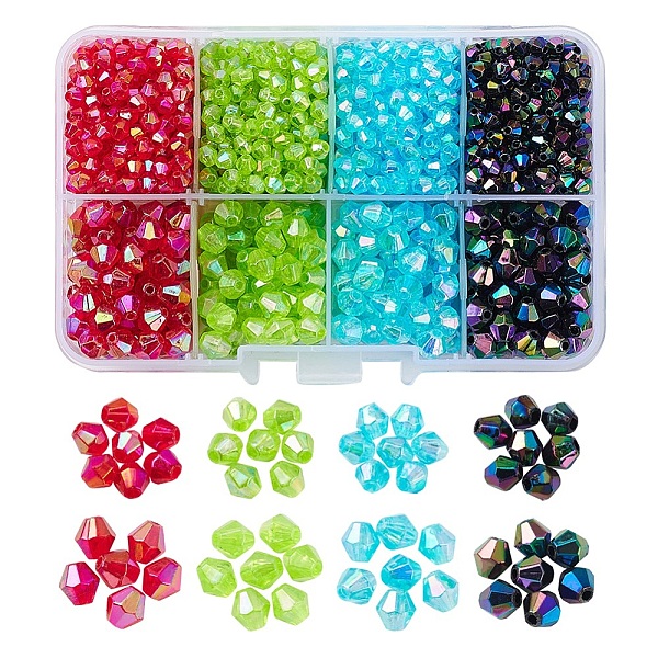 PandaHall 8 Style Bicone AB Color Plated Eco-Friendly Transparent Acrylic Beads, Mixed Color, 4~6x4~6mm, Hole: 1mm Acrylic Bicone Multicolor
PandaHall 8 Style Bicone AB Color Plated Eco-Friendly Transparent Acrylic Beads, Mixed Color, 4~6x4~6mm, Hole: 1mm Acrylic Bicone Multicolor