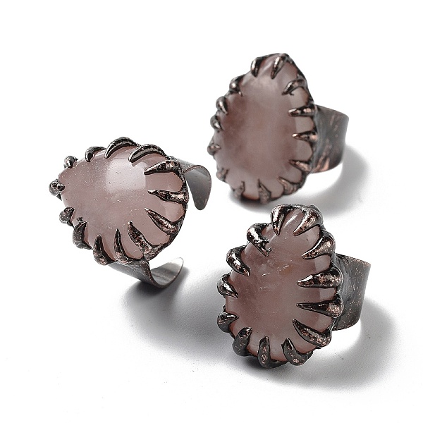 PandaHall Teardrop Natural Rose Quartz Open Cuff Rings, Rack Plating Red Copper Brass Ring, Cadmium Free & Lead Free, US Size 7 1/4~US Size...
PandaHall Teardrop Natural Rose Quartz Open Cuff Rings, Rack Plating Red Copper Brass Ring, Cadmium Free & Lead Free, US Size 7 1/4~US Size...
