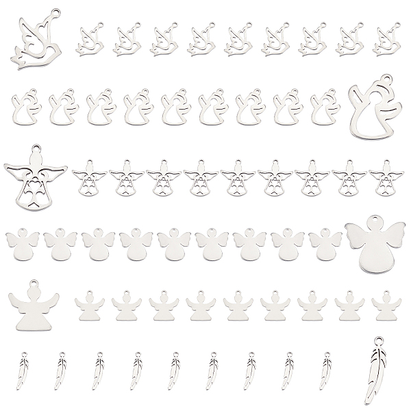 PandaHall SUNNYCLUE 60Pcs 6 Style 304 Stainless Steel Pendants, Laser Cut, Feather & Angel, Stainless Steel Color, 17x4.5x1mm, Hole: 1mm...
PandaHall SUNNYCLUE 60Pcs 6 Style 304 Stainless Steel Pendants, Laser Cut, Feather & Angel, Stainless Steel Color, 17x4.5x1mm, Hole: 1mm...