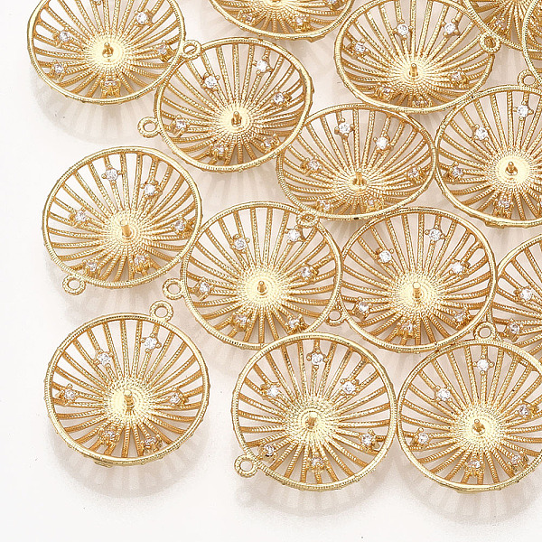 PandaHall Brass Peg Bails Pendants, with Cubic Zirconia, For Half Drilled Beads, Flat Round, Real 18K Gold Plated, Clear, 22.5x20x5mm, Hole...
PandaHall Brass Peg Bails Pendants, with Cubic Zirconia, For Half Drilled Beads, Flat Round, Real 18K Gold Plated, Clear, 22.5x20x5mm, Hole...