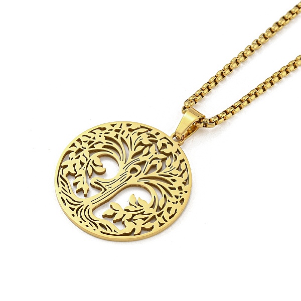 PandaHall 201 Stainless Steel Pendant Necklaces for Man, Tree with Flat Round with Tree of Life, Real 18K Gold Plated & Gunmetal, 23.62 inch...
PandaHall 201 Stainless Steel Pendant Necklaces for Man, Tree with Flat Round with Tree of Life, Real 18K Gold Plated & Gunmetal, 23.62 inch...