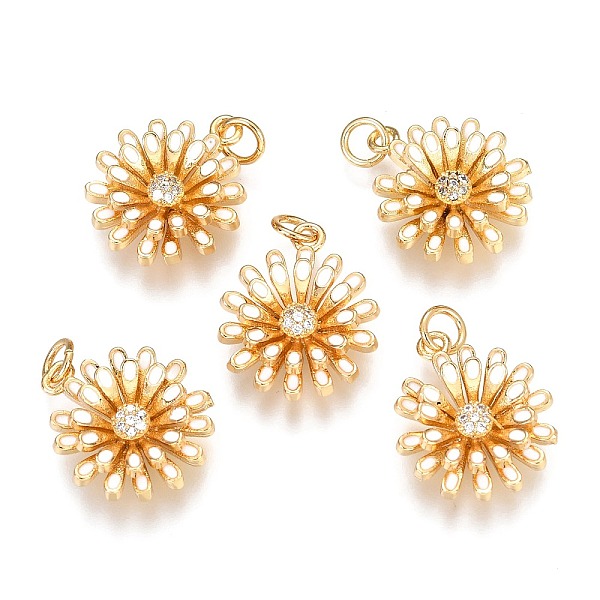 PandaHall Brass Micro Pave Clear Cubic Zirconia Pendants, Long-Lasting Plated, with Enamel & Jump Rings, Flower, Real 18K Gold Plated, White...
PandaHall Brass Micro Pave Clear Cubic Zirconia Pendants, Long-Lasting Plated, with Enamel & Jump Rings, Flower, Real 18K Gold Plated, White...