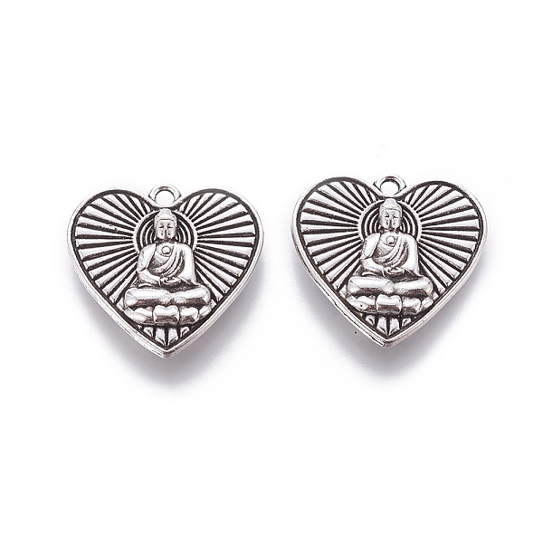 PandaHall Tibetan Style Alloy Pendants, Cadmium Free & Nickel Free & Lead Free, Heart with Buddha, Antique Silver, 23x25x3mm, Hole: 2mm...
PandaHall Tibetan Style Alloy Pendants, Cadmium Free & Nickel Free & Lead Free, Heart with Buddha, Antique Silver, 23x25x3mm, Hole: 2mm...