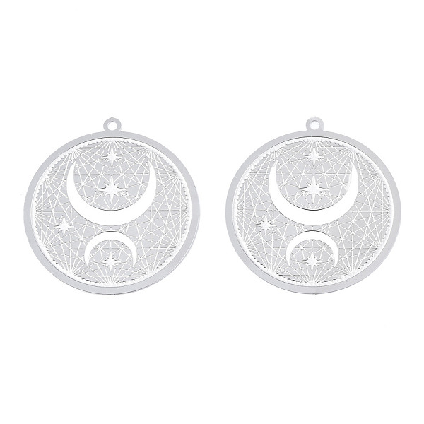 PandaHall 304 Stainless Steel Filigree Pendants, Etched Metal Embellishments, Moon with Star, Stainless Steel Color, 32.5x30x0.2mm, Hole...
PandaHall 304 Stainless Steel Filigree Pendants, Etched Metal Embellishments, Moon with Star, Stainless Steel Color, 32.5x30x0.2mm, Hole...