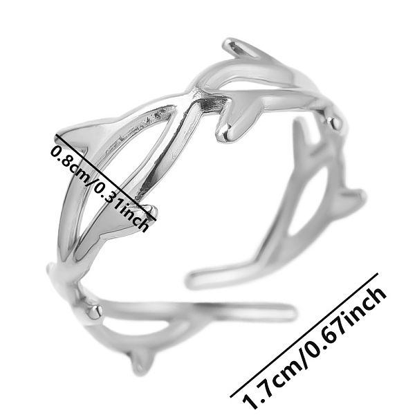 PandaHall Unisex Hollow Dolphin 304 Stainless Steel Cuff Rings, Wide Band Open Rings Stainless Steel Dolphin
PandaHall Unisex Hollow Dolphin 304 Stainless Steel Cuff Rings, Wide Band Open Rings Stainless Steel Dolphin