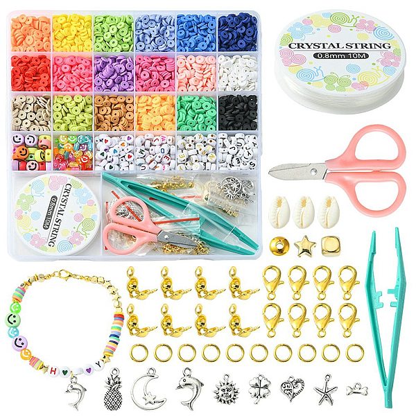PandaHall DIY Heishi Surfer Bracelet Necklace Making Kit, Including Polymer Clay Disc & Acrylic Letter & Plastic Star & Natural Shell Beads..., Multicolor
PandaHall DIY Heishi Surfer Bracelet Necklace Making Kit, Including Polymer Clay Disc & Acrylic Letter & Plastic Star & Natural Shell Beads..., Multicolor
