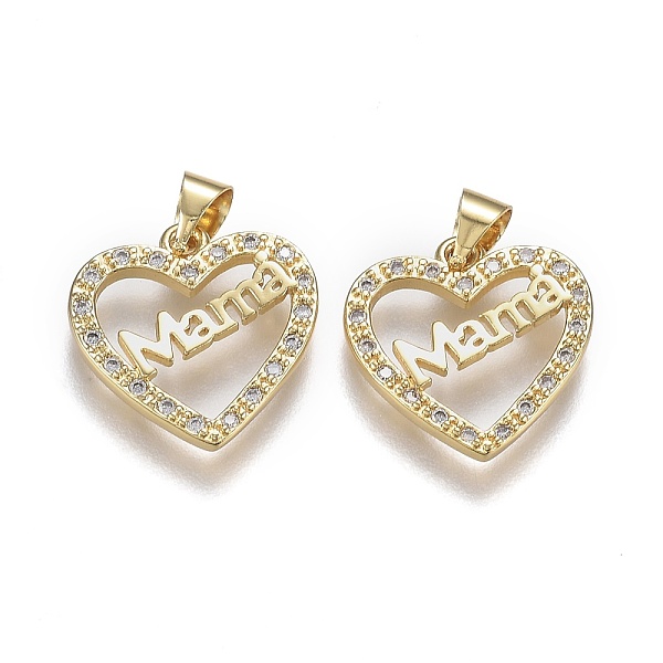 PandaHall Brass Micro Pave Clear Cubic Zirconia Pendants, with Snap on Bails, for Mother's Day, Long-Lasting Plated, Heart with Word Mama...
PandaHall Brass Micro Pave Clear Cubic Zirconia Pendants, with Snap on Bails, for Mother's Day, Long-Lasting Plated, Heart with Word Mama...
