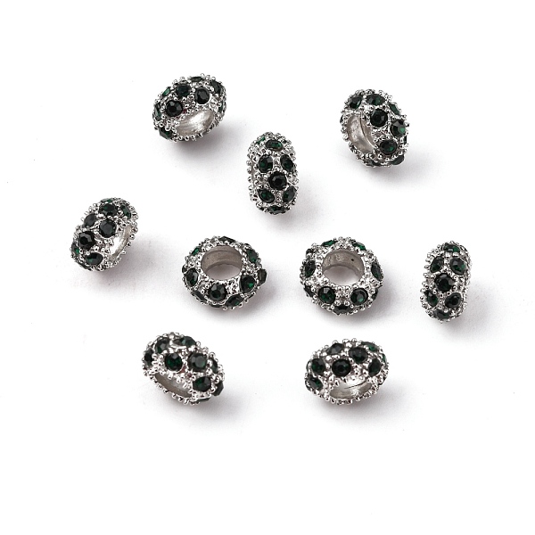 PandaHall Alloy Rhinestone European Beads, Large Hole Beads, Rondelle, Platinum Metal Color, Emerald, 11x6mm, Hole: 5mm Alloy+Rhinestone..., Green
PandaHall Alloy Rhinestone European Beads, Large Hole Beads, Rondelle, Platinum Metal Color, Emerald, 11x6mm, Hole: 5mm Alloy+Rhinestone..., Green