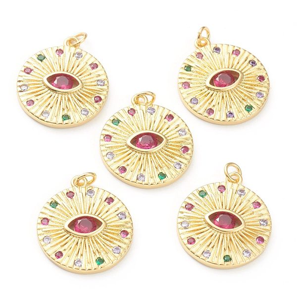 PandaHall Brass Micro Pave Cubic Zirconia Pendants, Long-Lasting Plated, Real 18K Gold Plated, Flat Round with Eye, Violet, 23x19.5x3mm..., Purple
PandaHall Brass Micro Pave Cubic Zirconia Pendants, Long-Lasting Plated, Real 18K Gold Plated, Flat Round with Eye, Violet, 23x19.5x3mm..., Purple