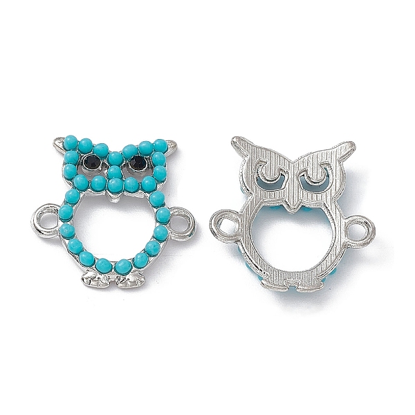 PandaHall Alloy Connector Charms, Owl Links, with Rhinestones and Synthetic Turquoise, Platinum, 18x17.5x3mm, Hole: 1.5mm Alloy+Rhinestone..., Green
PandaHall Alloy Connector Charms, Owl Links, with Rhinestones and Synthetic Turquoise, Platinum, 18x17.5x3mm, Hole: 1.5mm Alloy+Rhinestone..., Green