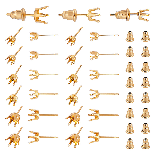 PandaHall 60Pcs 3 Size 304 Stainless Steel Stud Earring Findings, Prong Earring Settings, with 60Pcs Ear Nuts, Golden, 15~16x5~7x4~5mm...
PandaHall 60Pcs 3 Size 304 Stainless Steel Stud Earring Findings, Prong Earring Settings, with 60Pcs Ear Nuts, Golden, 15~16x5~7x4~5mm...