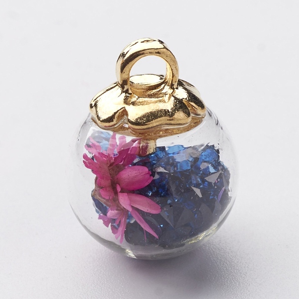 PandaHall Glass Ball Pendants, with CCB Plastic Findings, Random Dried Flower and Rhinestone, Dark Blue, 20x15.5mm, Hole: 3.5mm Glass Round...
PandaHall Glass Ball Pendants, with CCB Plastic Findings, Random Dried Flower and Rhinestone, Dark Blue, 20x15.5mm, Hole: 3.5mm Glass Round...