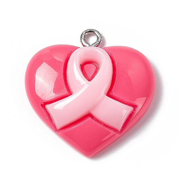 PandaHall Acrylic Pendants, with Platinum Tone Iron Loop, Heart with Breast Cancer Awareness Ribbon Charm, Deep Pink, 23.5x23.4x7mm, Hole...
PandaHall Acrylic Pendants, with Platinum Tone Iron Loop, Heart with Breast Cancer Awareness Ribbon Charm, Deep Pink, 23.5x23.4x7mm, Hole...